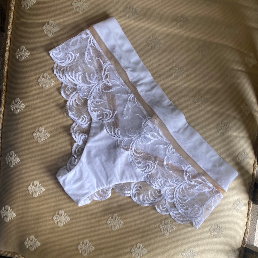 White Lace Trim Panties